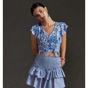 Maeve Blue Floral Blouse